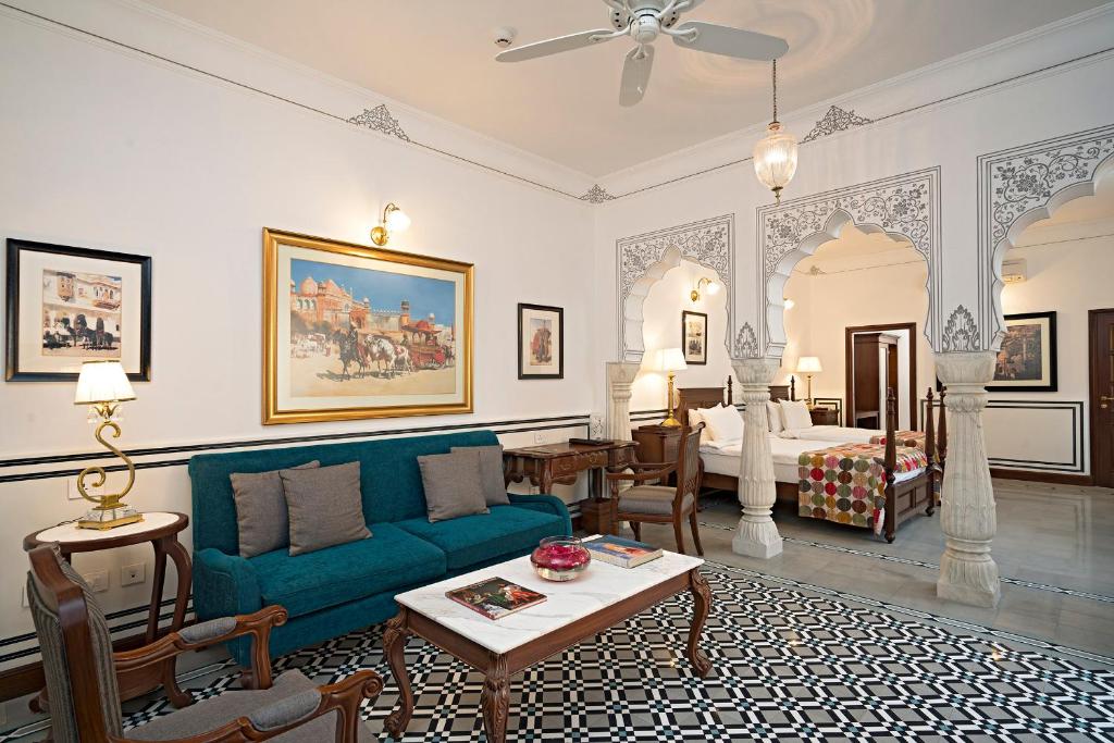 Hotel Samode Haveli Jaipur Indie salon i sypialnia